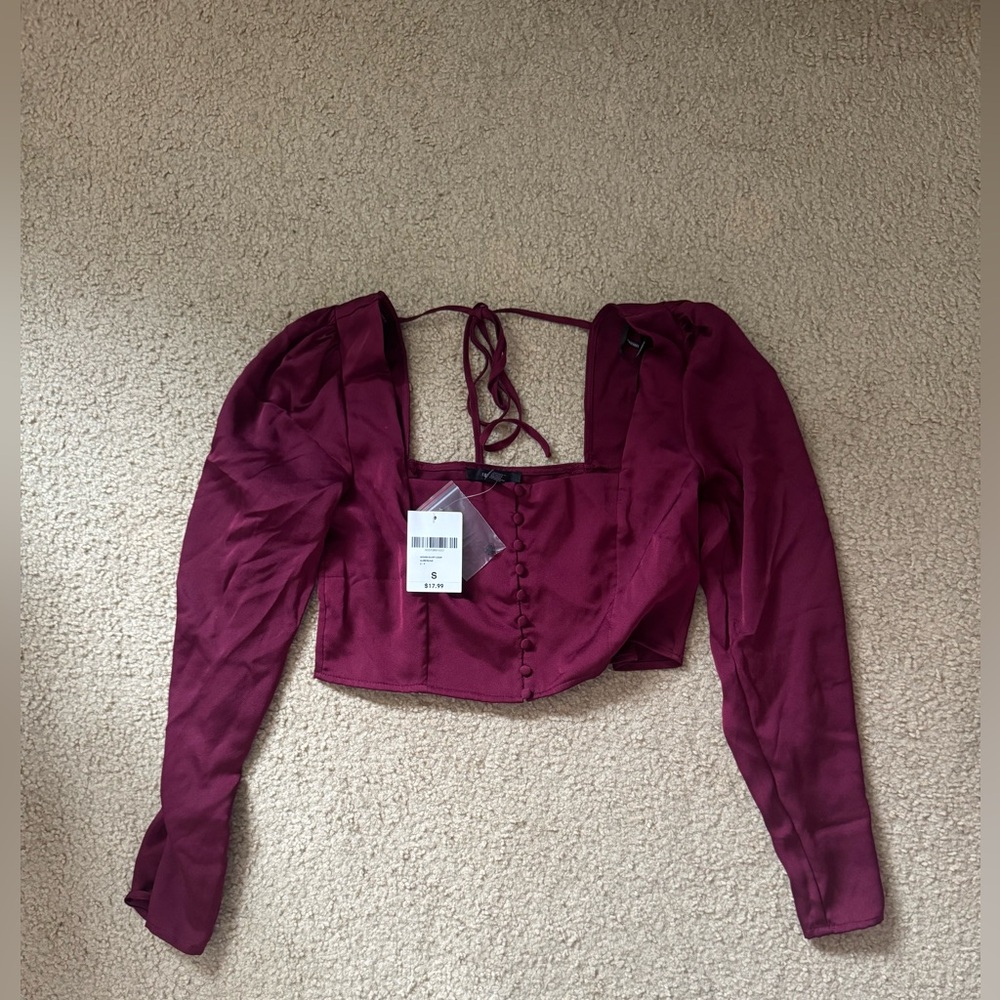 Forever 21 Deep Red Long Sleeve Blouse
